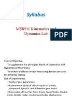 Syllabus: ME8511 Kinematics and Dynamics Lab