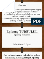 Epiko NG Mindanao Na Tudbulul Febie Marie E. Tejado