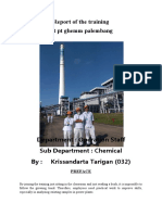 Report of The Training in PT GHEMM PALEMBANG (Kris)
