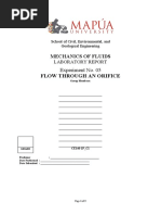 Flow Through An Orifice: Experiment No. 05