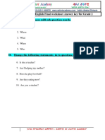 Grade 2 English Worksheet Answer Key PDF