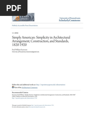 Simply American_ Simplicity in Architectural Arrangement Constru