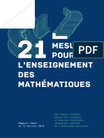 Rapport - 21 mesures pour l'enseignement des mathématiques