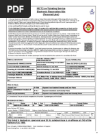 Irctcs E-Ticketing Service Electronic Reservation Slip (Personal User)