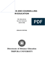 Guidance Counselling in Education - MAEdu