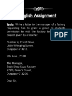 English Assignment (Letter Writing) PDF