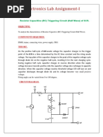 Power Electronics Lab Assignment-I: Resistor Capacitive (RC) Triggering Circuit (Half Wave) of SCR