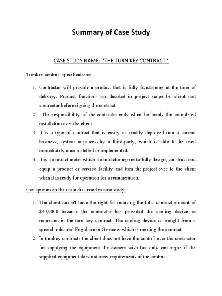 Summary of Turn Key | PDF