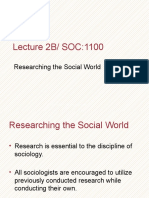 Lecture 2B/ SOC:1100: Researching The Social World