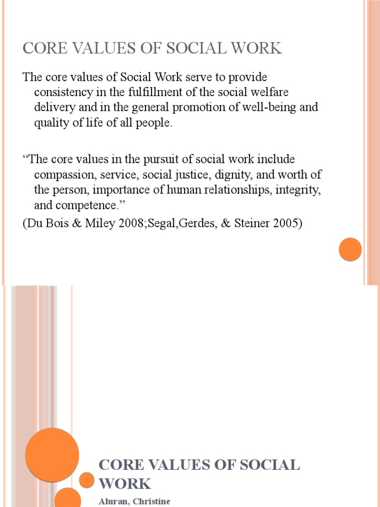 Core Values of Social Work | PDF