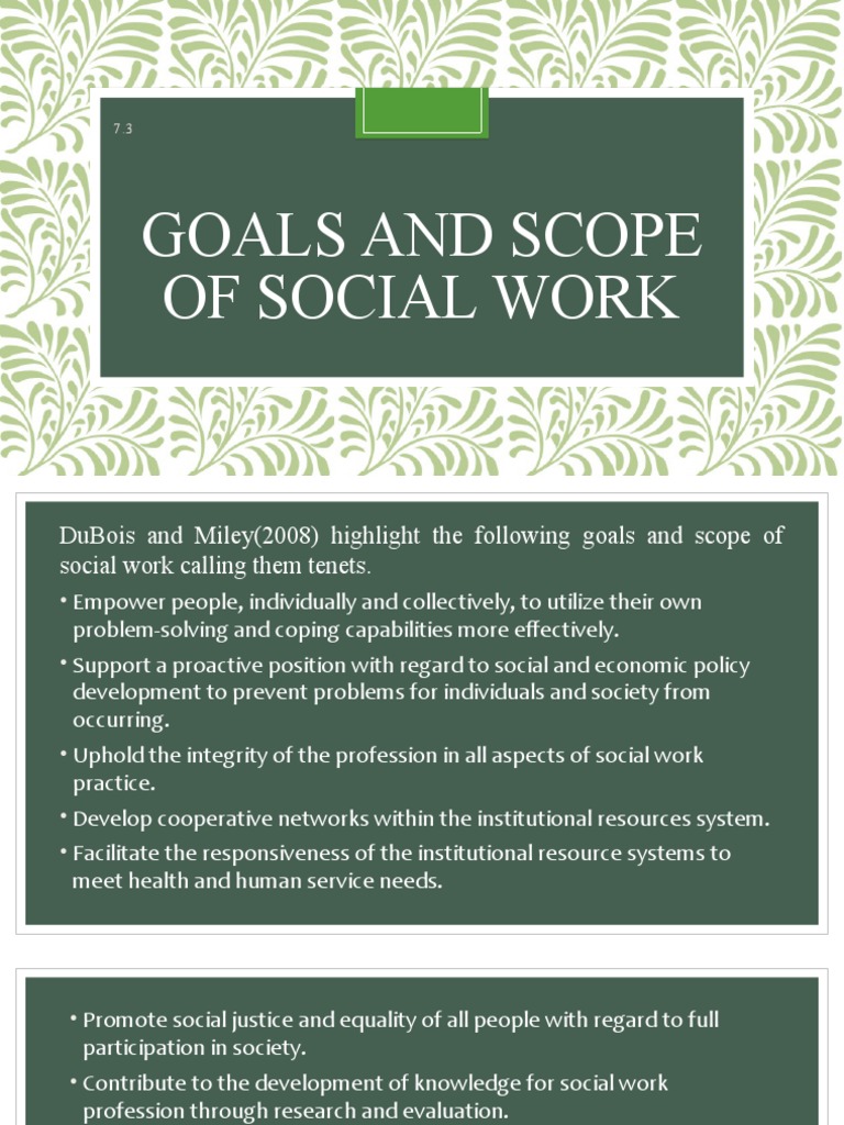 Goals and Scope of Social Work PDF