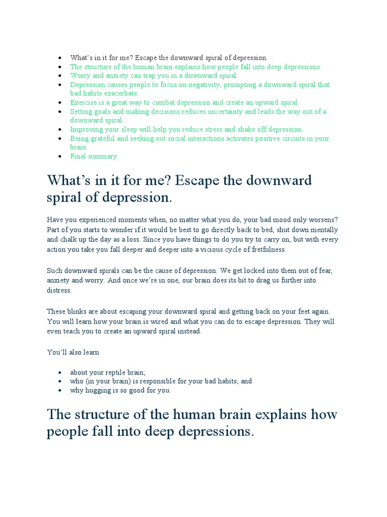 The Upward Spiral by Alex Korb PHD PDF Goal Major Depressive Disorder