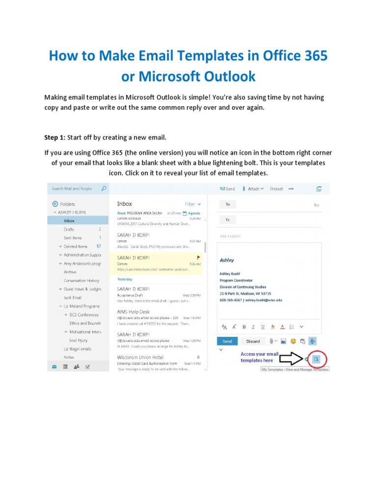 How To Make Email Templates in Office 365 or Microsoft Outlook PDF
