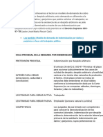 En esta oportunidad ofrecemos al lector un modelo de demanda de cobro de indemnización por despido arbitrario.docx