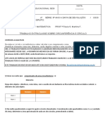 1º Trabalho Extraclasse em Grupos Sobre Circunferencia e Circulo