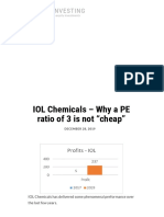 IOL Chemicals - Why A PE Ratio of 3 Is Not "Cheap" - Candor Investing