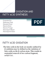 Fatty Acid Oxidation and Fatty Acid Synthesis