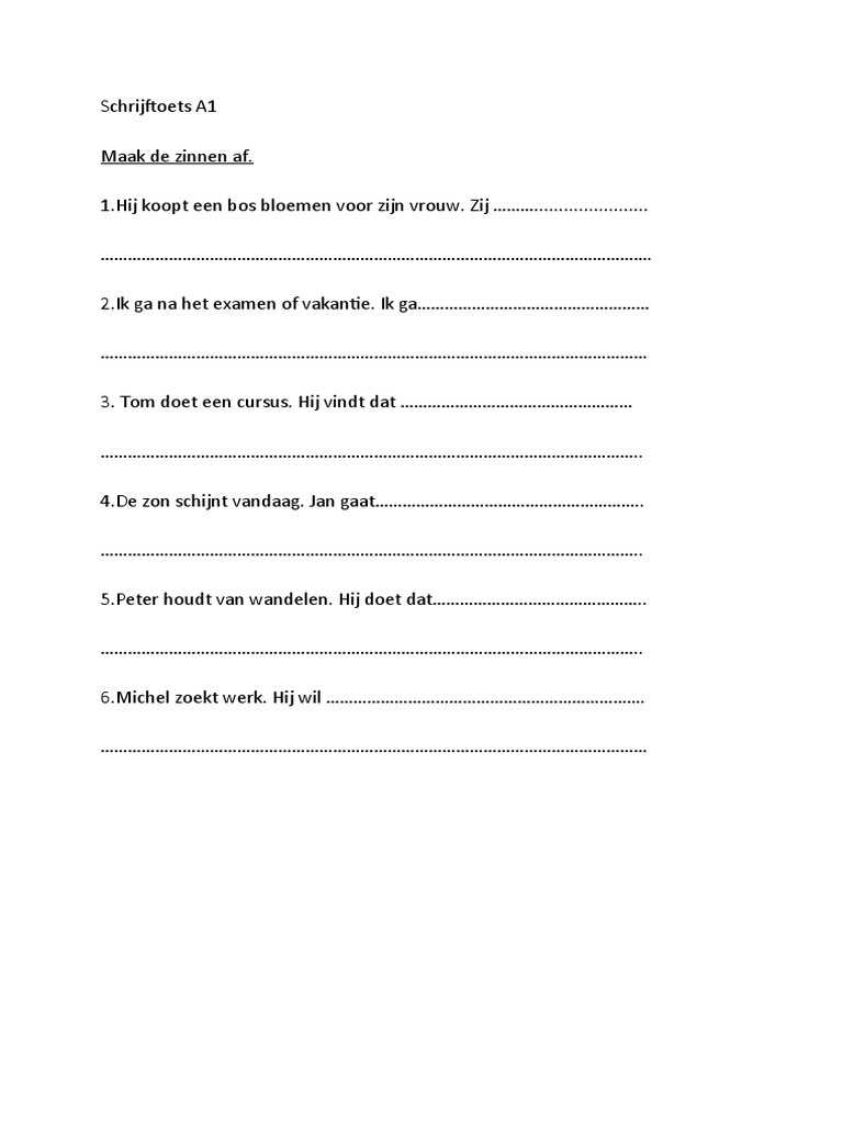 A1 Schrijven | PDF