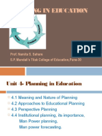 Planning in Education: Prof. Namita S. Sahare S.P. Mandali's Tilak College of Education, Pune-30