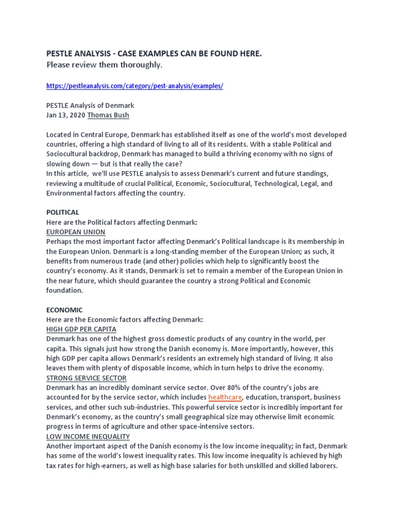 Pestle Analysis Case Examples | PDF | Finance & Money Management ...