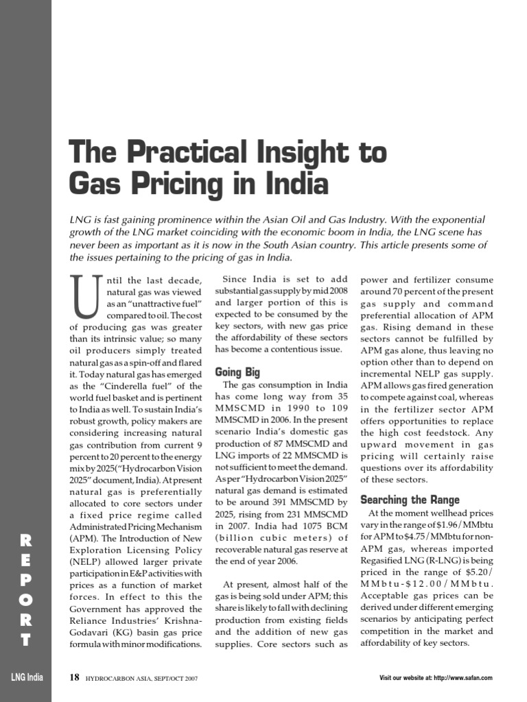India Gas Price | PDF | Natural Gas | Liquefied Natural Gas