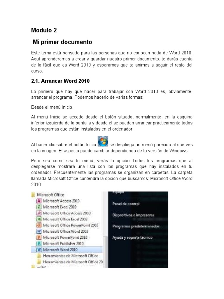Modulo 2 Curso De Word Pdf Archivo De Computadora Ventana