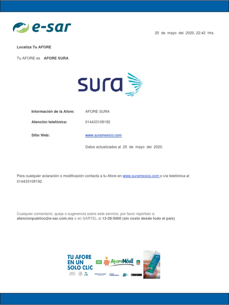 Localiza tu AFORE SURA fácilmente | PDF