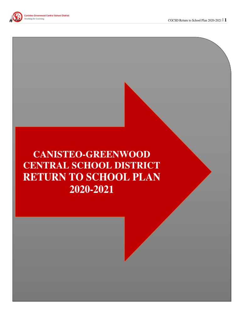 Return To School Plan 20202021 CanisteoGreenwood Central School