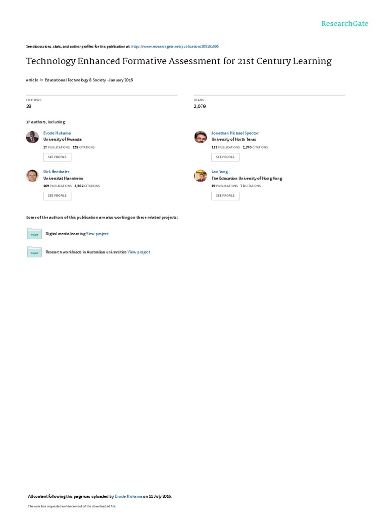 Technology-Enhanced Assessment Strategies | PDF | Educational ...
