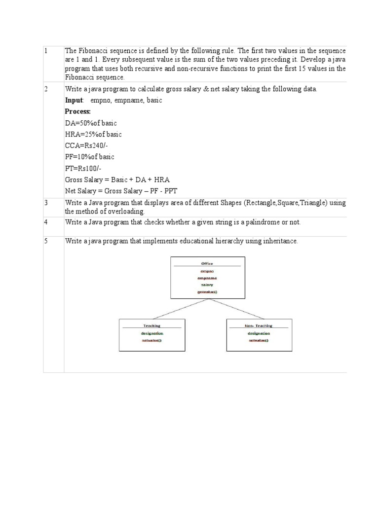 Java Programming Lab 28 Assignments | PDF | Teaching Methods & Materials