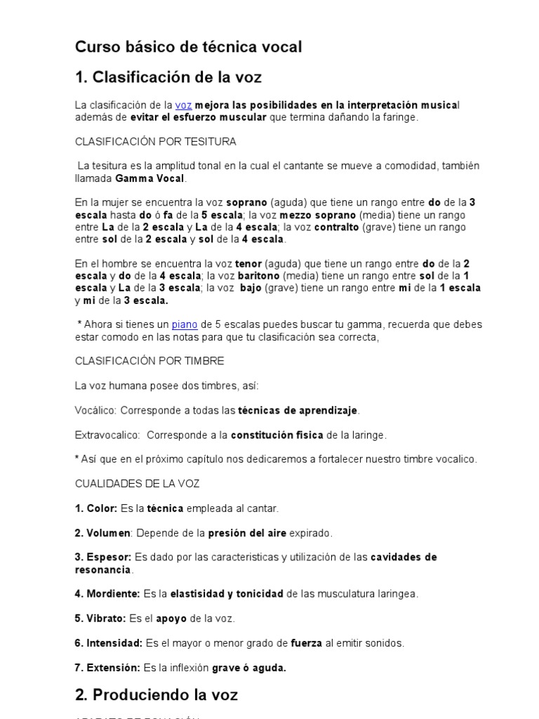 Tecnica Vocal | PDF