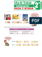 Sílaba Tónica y Átona para Segundo Grado de Primaria PDF