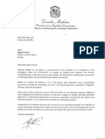 Carta de Felicitación Del Presidente Danilo Medina Con Motivo Del 131 Aniversario Del Periódico Listín Diario