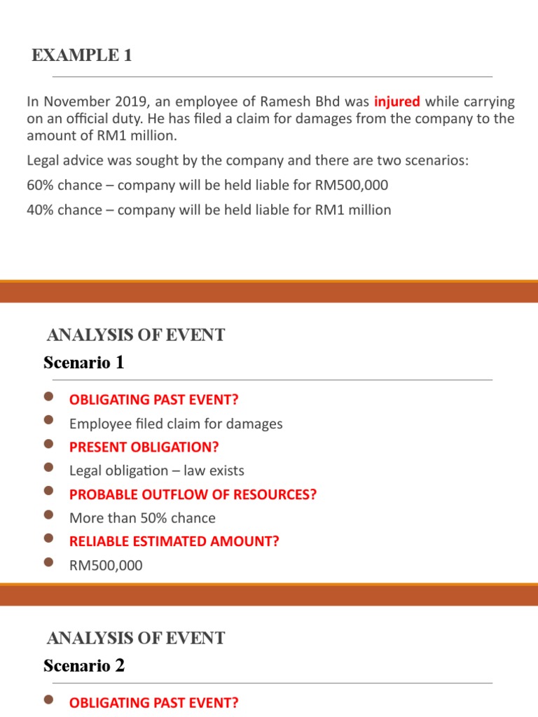 Example Provision and Contingent | PDF | Damages | Debt