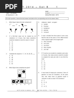 USTET 2015 Mental Ability Test | PDF | Odds | Numbers