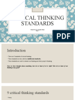 Critical Thinking Standards - Week 7