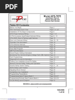 Model APS-787E Table of Contents:: Installation Manual Vehicle Security and Remote Start System