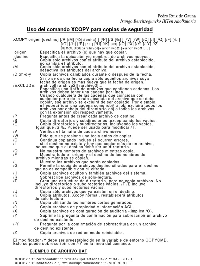 Uso Del Comando X | PDF | Archivo de computadora | Áreas de informática