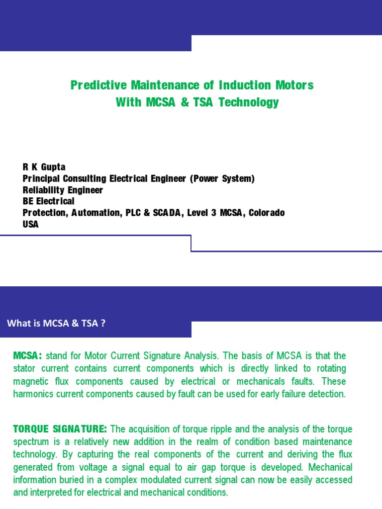 MCSA for Predictive Maintenance of Motors | PDF | Electric Motor | Force
