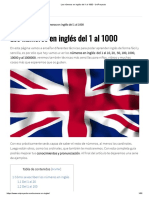 Los Números en Inglés Del 1 Al 1000 UniProyecta