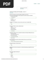 Learning Tree Publishing: Thinking Critically and Philosophy - Quiz 10