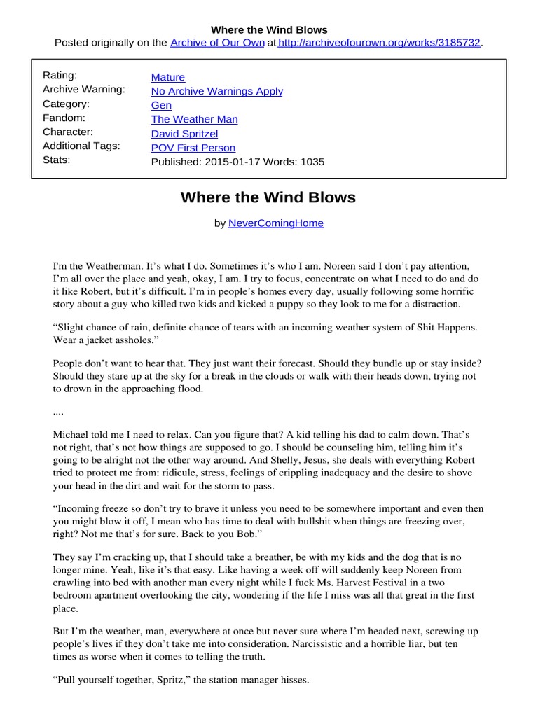 Where the Wind Blows: A Weatherman's Tale | PDF | Weather Forecasting ...