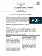 Obtencion y Propiedades de Alquinos Informe PDF