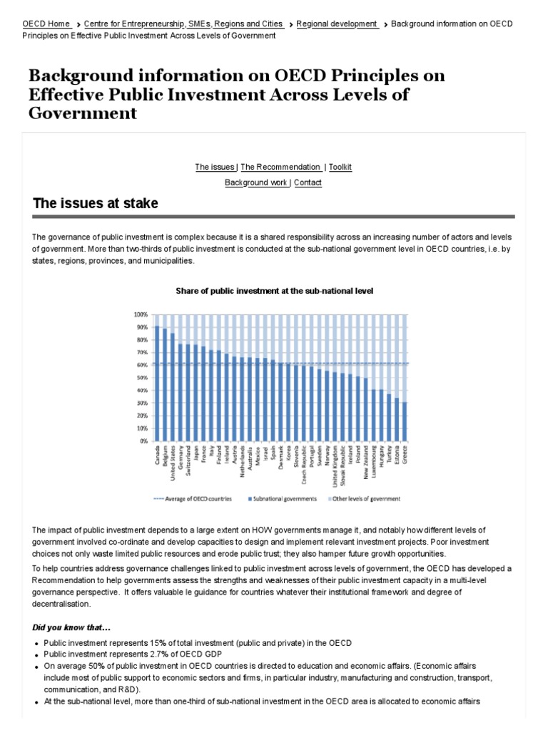 Background Information On OECD Principles On Effective Public ...