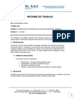 Informe de Trabajo - Coreección de Descarga de Agua y Habilitacion de Tanque Septico