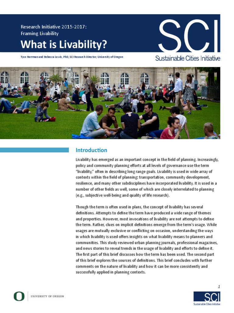 Defining Livability in Urban Planning | PDF | Quality Of Life | Community