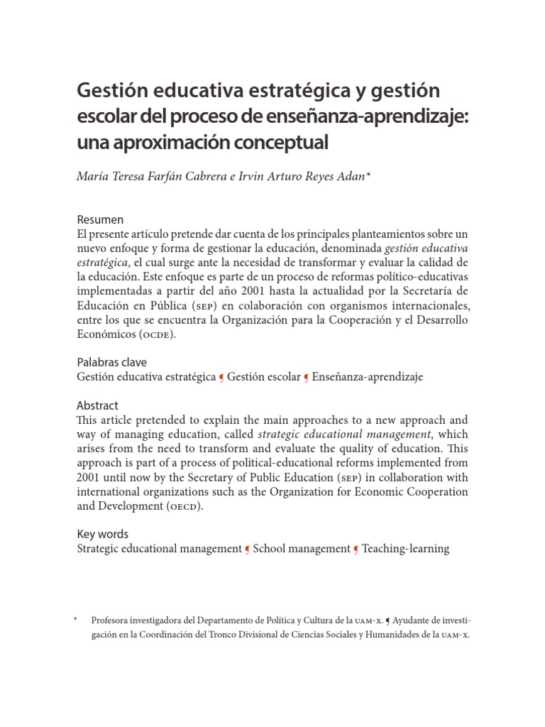 Gestión Educativa Estratégica en México | PDF | Liderazgo | Aprendizaje