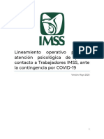 Copia de 05052020 - Lineamiento Operativo para La Atención Psicológica de Primer Contacto A Trabajadores IMSS