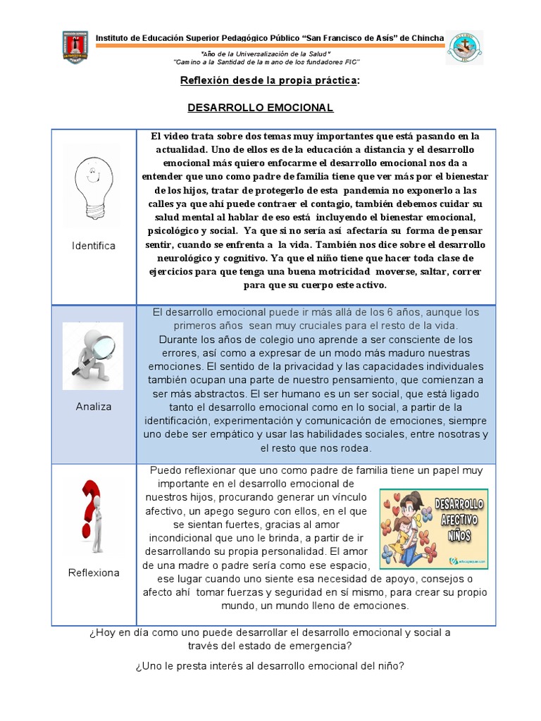 Desarrollo Emocional en Niños: Claves y Reflexiones | PDF | Las ...