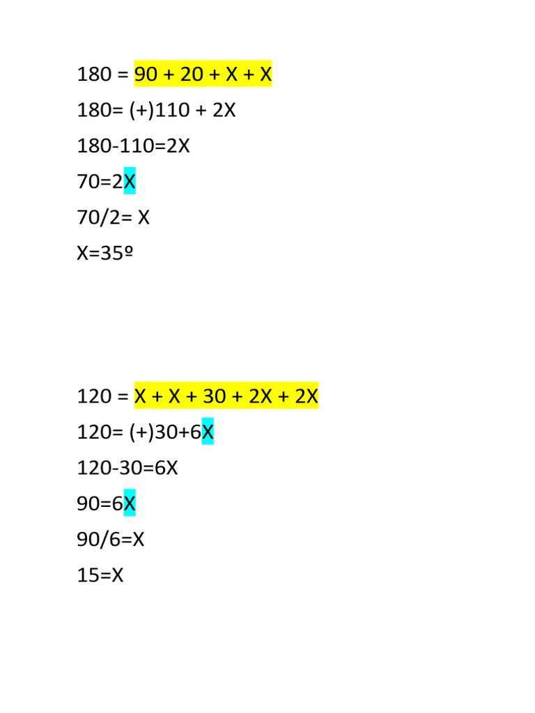 Angle Calculations and Solutions | PDF | Teaching Methods & Materials
